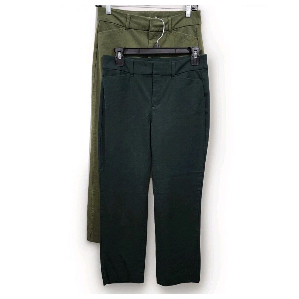 Old Navy High-rise Pixie Stretch Ponte Pant Set Green Slim Leg Pocket Size 4